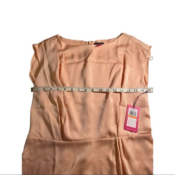 NWT Vince Camuto Women's Extend Shoulder Cinced Waist Blouse, Apricot Cream, S - Picture 7 of 7